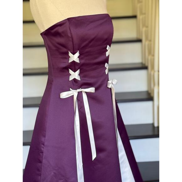 Vintage 90s Scott McClintock Strapless Prom Gown Corset Princess Corset Dress - Picture 7 of 10